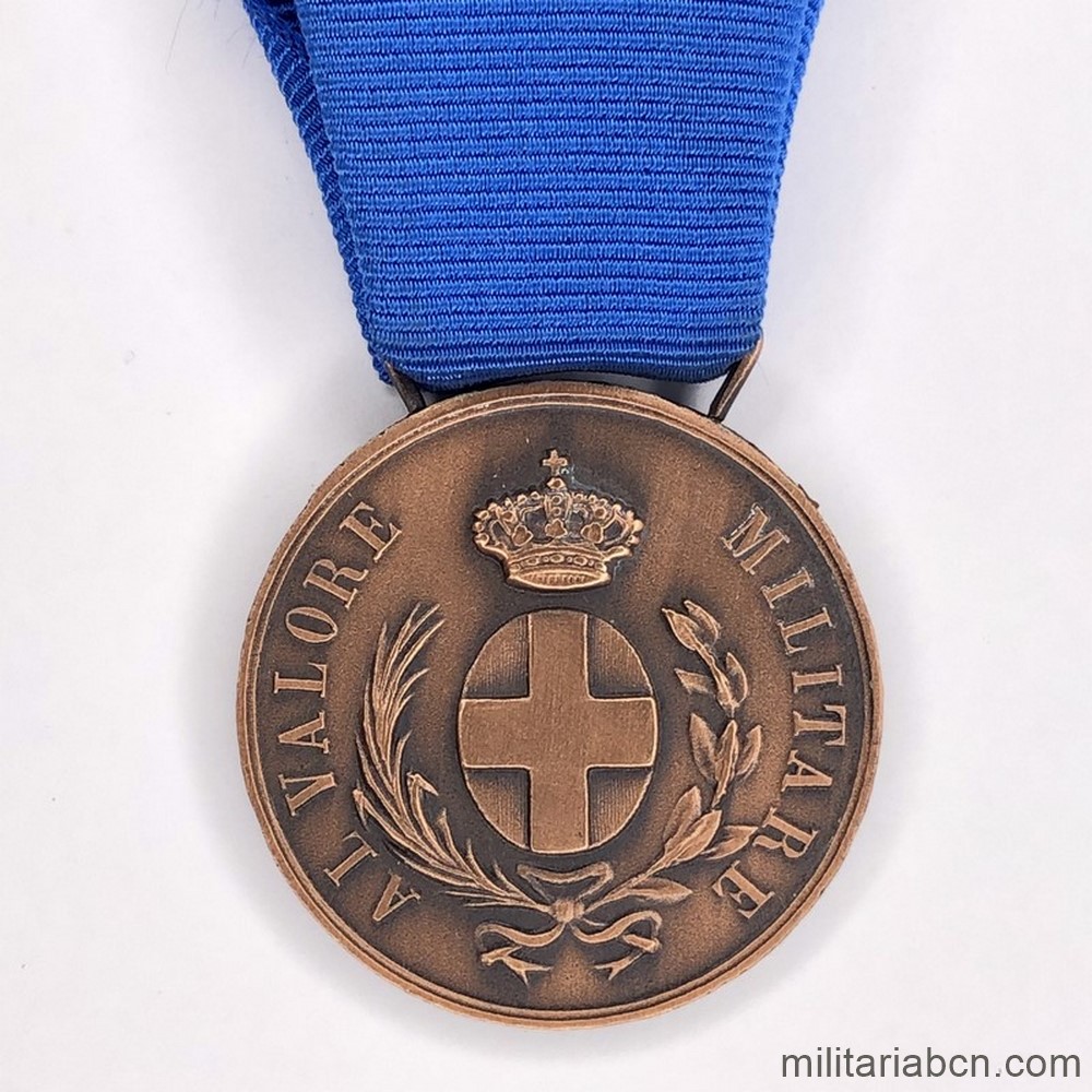 Medalla Italiana al Valore Militare, versión bronce, concedida a un español en Belchite, 1937, Francisco Bello