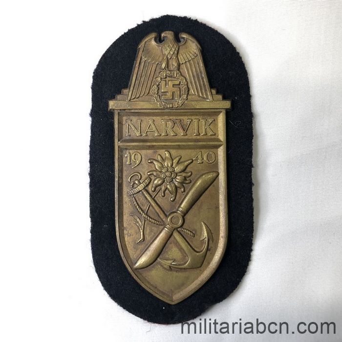 Alemania III Reich. Placa de Narvik. Dorada