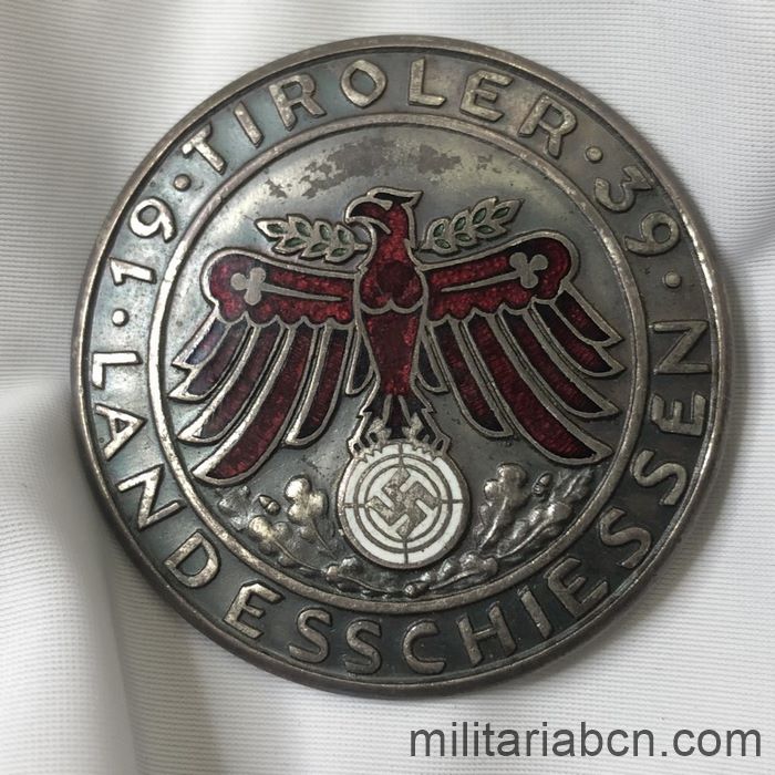 Alemania III Reich. Placa de Tirador.  Landeschiessen. Tiroler