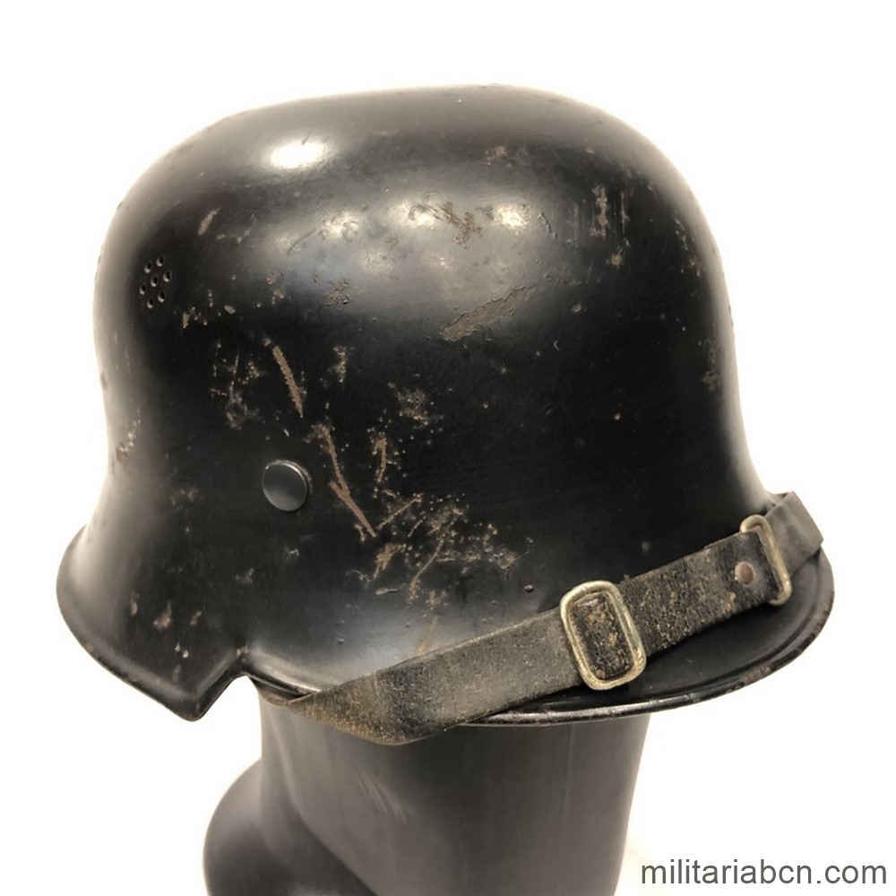 Alemania III Reich. Casco alemán M34 de Policía de Bomberos. Feuerschutzpolizei M34 Stahlhelm