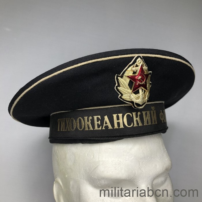 URSS Gorra de marinero de la Flota del Pacífico