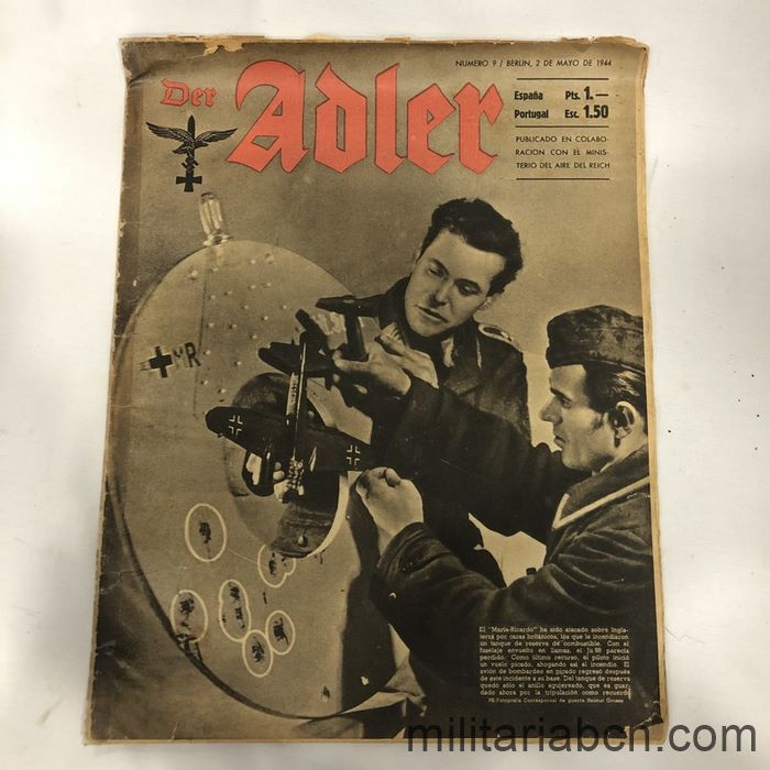 Alemania III Reich. Revista Der Adler nº 9 del 2 de Mayo de 1944. En castellano.