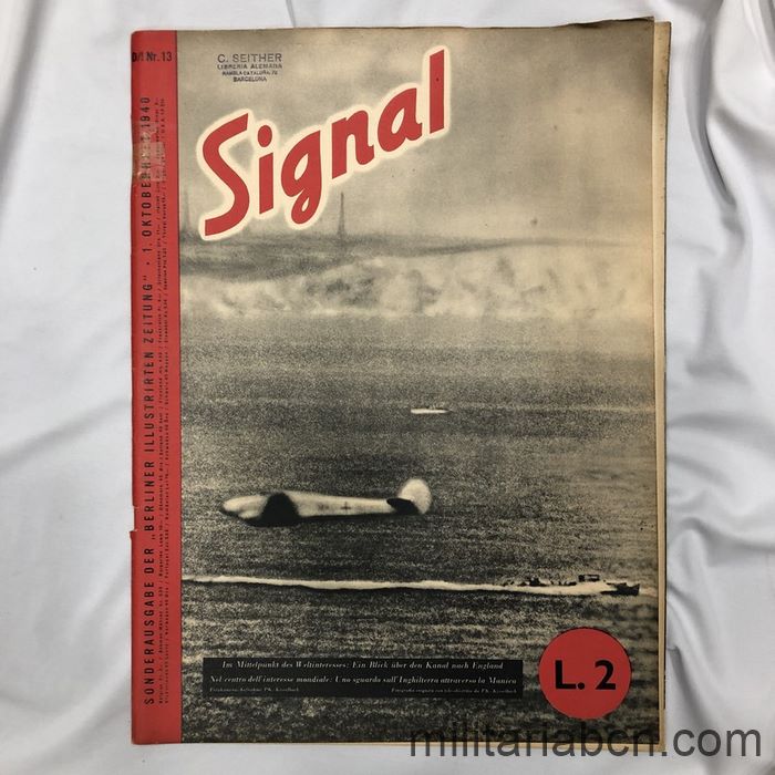 Revista Signal nº 13 Octubre 1940. Texto alemán italiano
