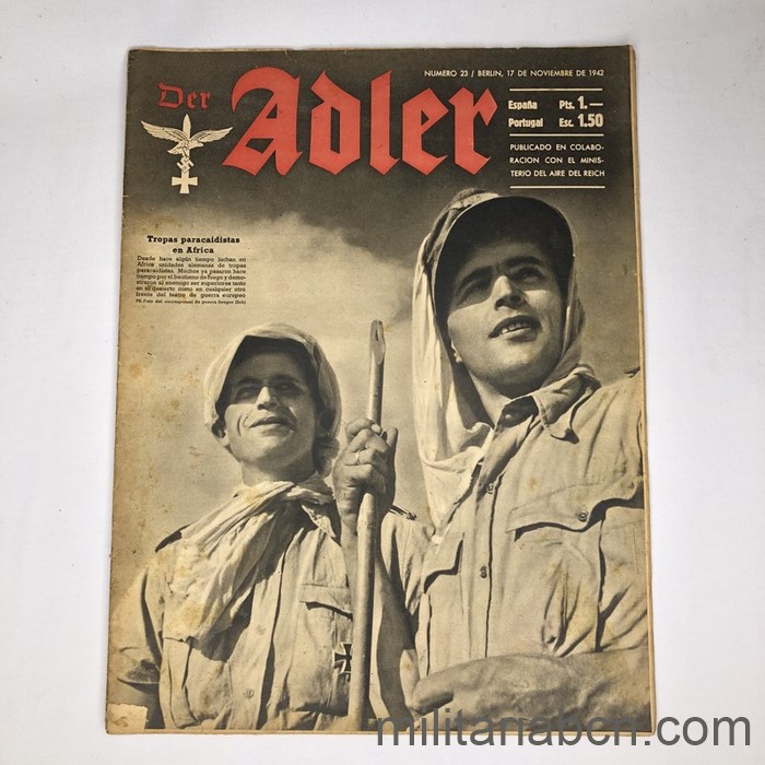 Revista DER ADLER, publicación de la Luftwaffe. Nº 23 Noviembre 1942
