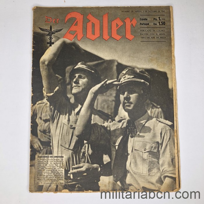 Revista DER ADLER, publicación de la Luftwaffe. Nº 20 Octubre 1943