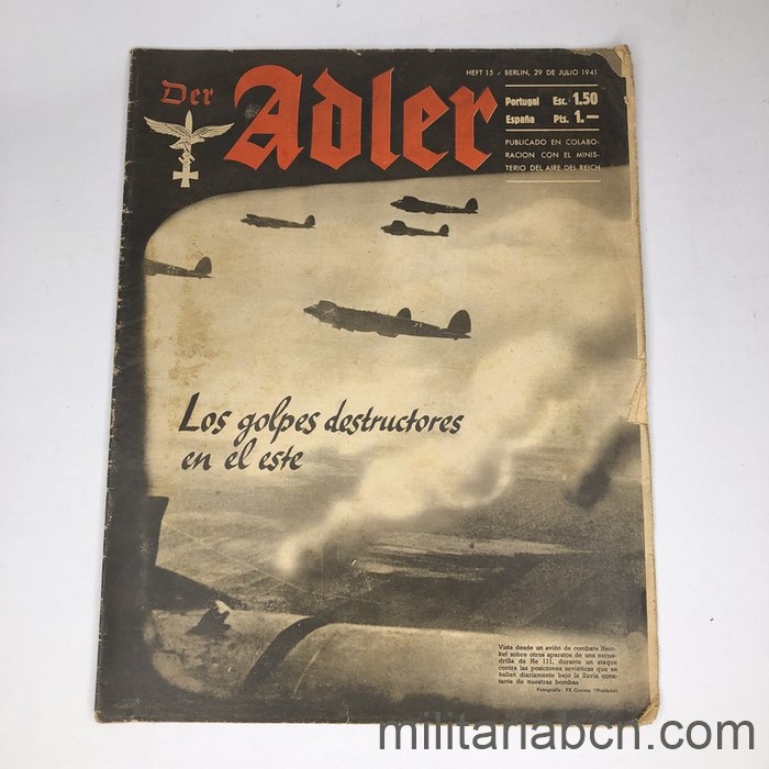 Revista DER ADLER, publicación de la Luftwaffe. Nº 15 Julio 1941