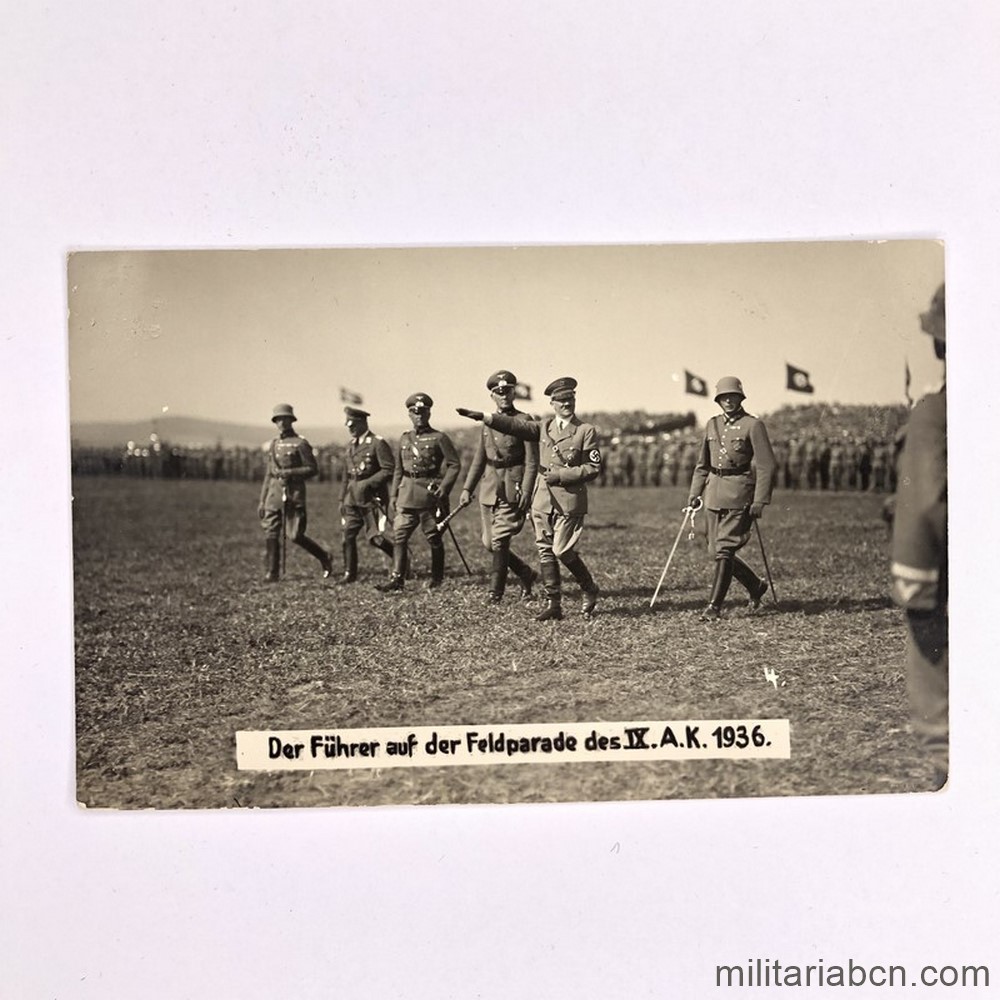 Alemania III Reich. Fotografía, Tarjeta postal de la Feldparade del IX Armee Korps 1936
