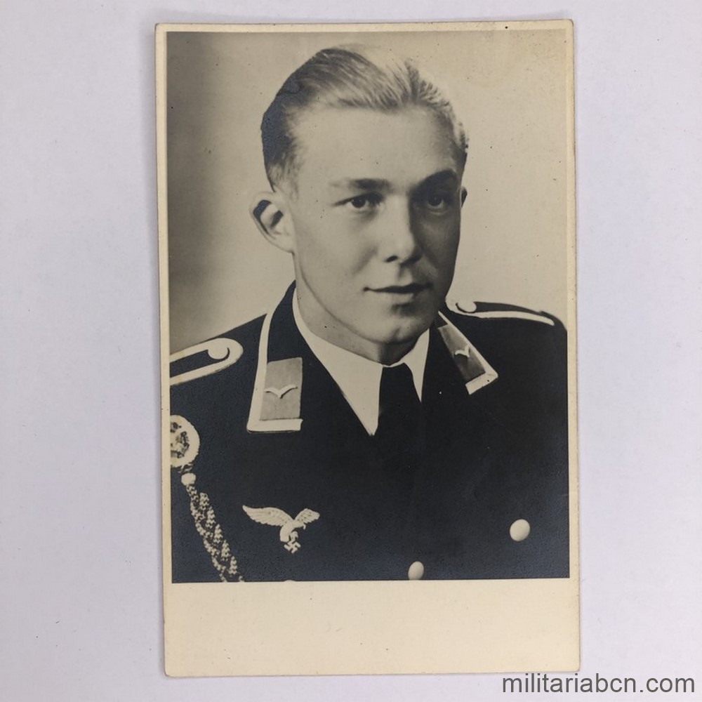 Alemania III Reich. Fotografía, Tarjeta postal de un soldado de la Luftwaffe