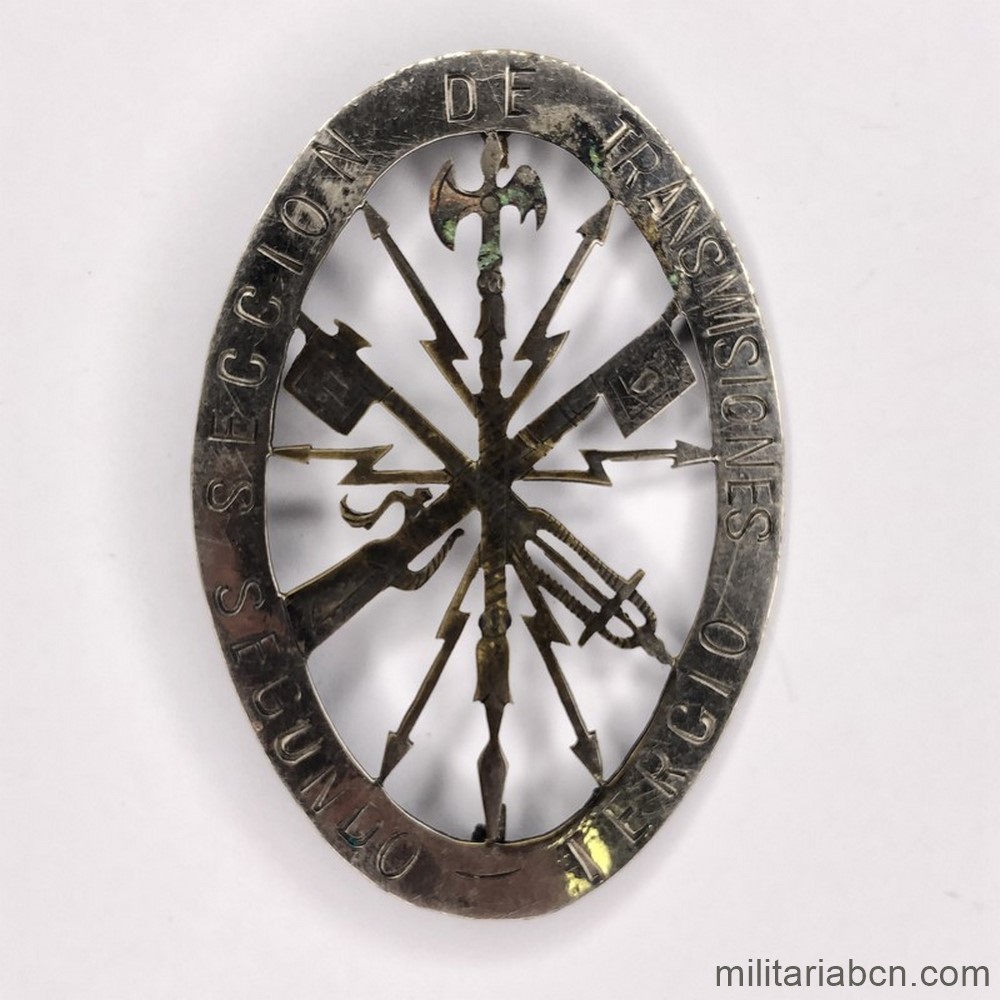 Insignia. Sección de Transmisiones del Segundo Tercio de la Legión Española. Guerra Civil Española