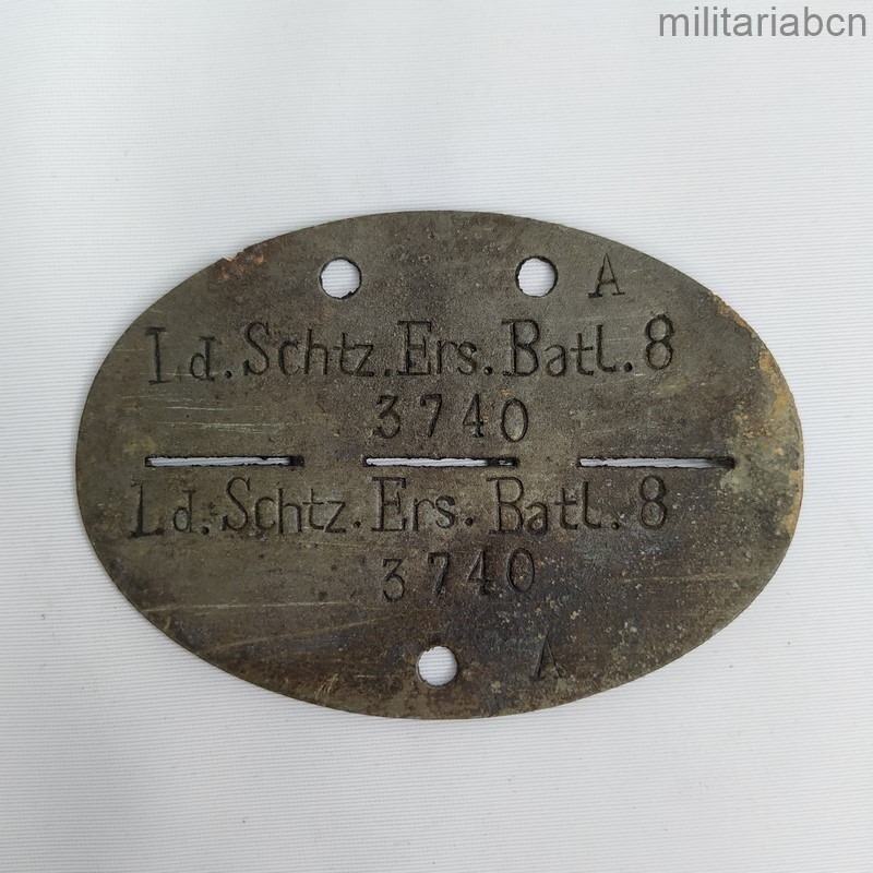 Alemania III Reich. Chapa de Identificación Landes Schutzen Ersatz Bataillon