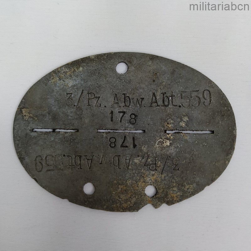 Alemania III Reich. Chapa de Identificación Panzer Abwehr Abteilung. M2
