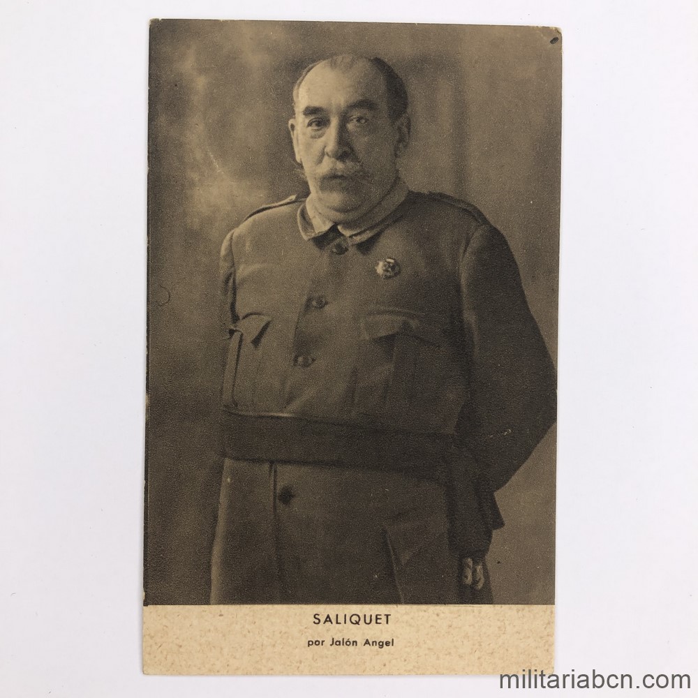 Postal con la fotografía del General Saliquet. Fotografía Jalón Angel. 1939
