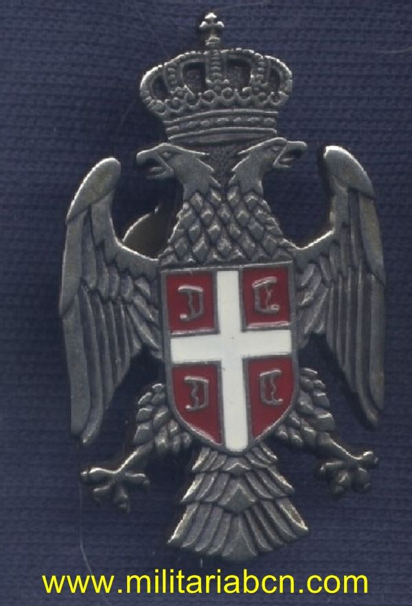 Guerra de los Balcanes. Insignia de boina de las Milicias de la República Srpska de Bosnia. 1er Modelo.