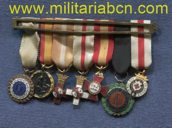 España, Pasador de 7 miniaturas. Guerra Civil Española