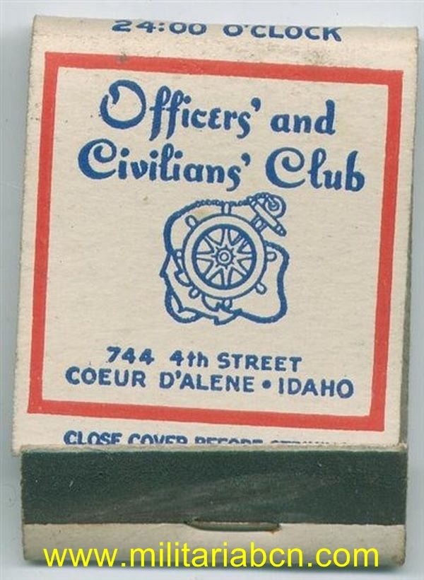 Caja de cerillas del Ejército de los Estados Unidos. 2º Guerra Mundial. Sin las cerillas.