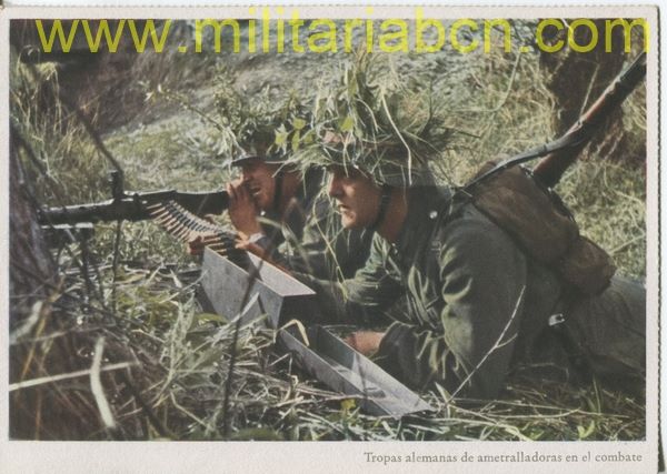 Alemania III Reich. Postal 2ª Guerra Mundial. Texto en castellano.