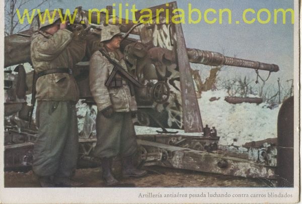 Alemania III Reich. Postal 2ª Guerra Mundial. Texto en castellano.