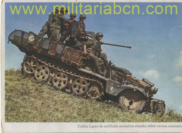 Alemania III Reich. Postal 2ª Guerra Mundial. Texto en castellano.