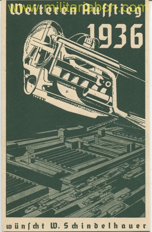 Alemania III Reich.  Postal.  2ª Guerra Mundial.  Fábrica Schindelhauer.
