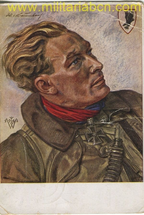 Alemania III Reich.  Postal.  Willrich.  Hauptmann Haumbach.