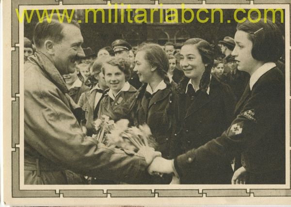 Alemania III Reich.  Postal.  Con matasellos 50 Geburstag des Führers.  Sin circular.