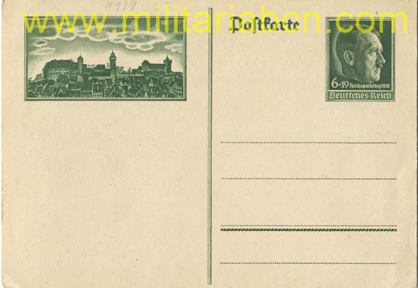 Alemania III Reich.  Postal.  Sin circular.