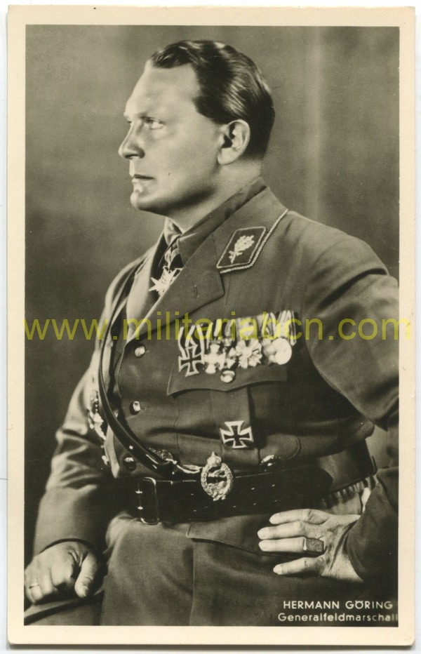 Postal. Photo Hoffmann del Generalfeldmarschall Hermann Göring.   Ritterkreuz.