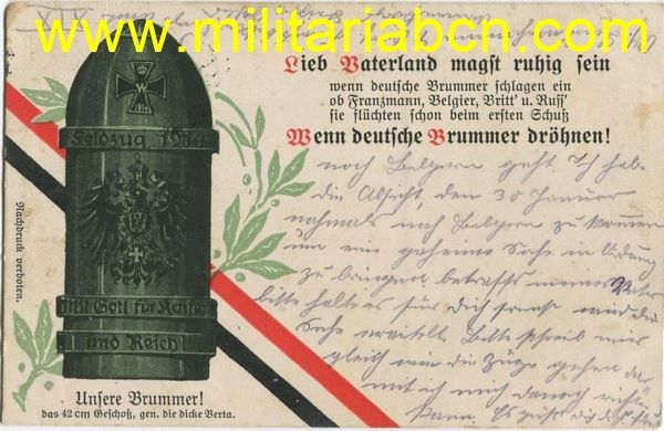 Alemania. Postal de propaganda. 1ª Guerra Mundial. B4