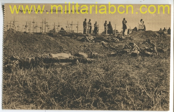 Alemania. Postal Funeral por los combatientes caidos Hptm. v. Höberth 1916. 1ª Guerra Mundial