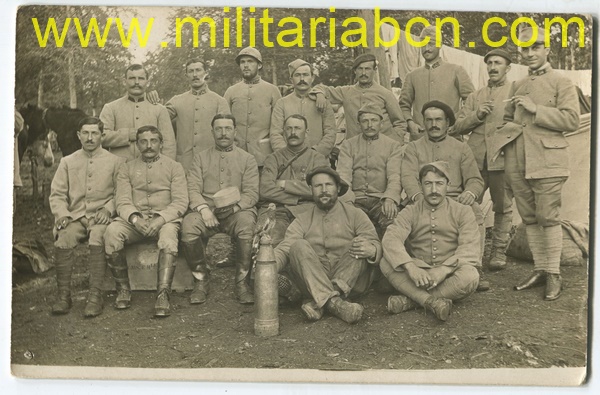Postal. Francia. 1ª Guerra Mundial. Personnel d’une pièce de 75 de Campagne.