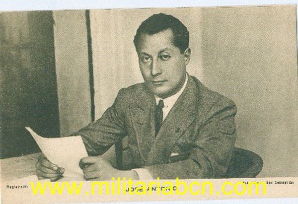 Postal de José Antonio de Rivera. Impresa en Bilbao. Sin escribir