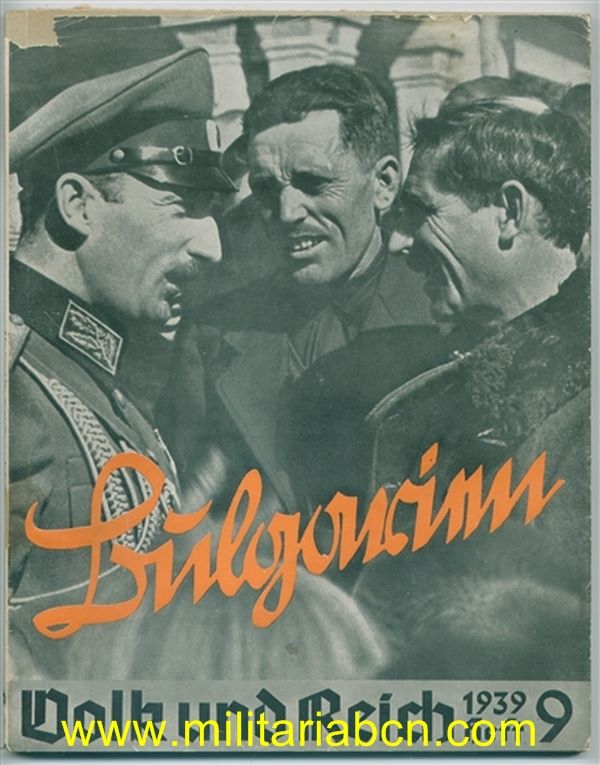 Volk und Reich. nº 9. 1939. 72 páginas. Especial Bulgaria. Impreso en Berlin