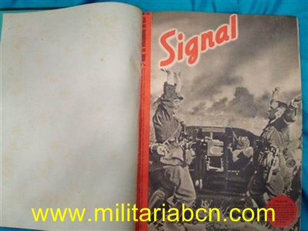 Revista Signal. Texto en castellano. Volumen encuadernado. Del nº 22 al 24 de 1941. Del 1 al 6 de 1942.