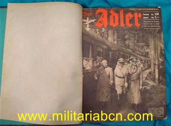Revista Adler. Texto en castellano. Volumen encuadernado. Del nº 19 al 26 de 1941. Del 1 al 4 de 1942.