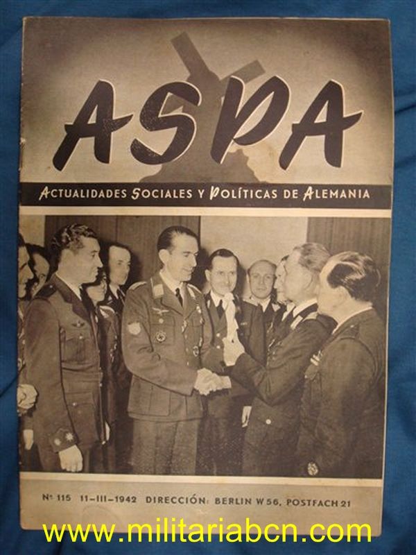 Aspa Revista de Actualidades Semanales de Prensa Alemana. nº 115. III 1942. Con fotografías de la División Azul.
