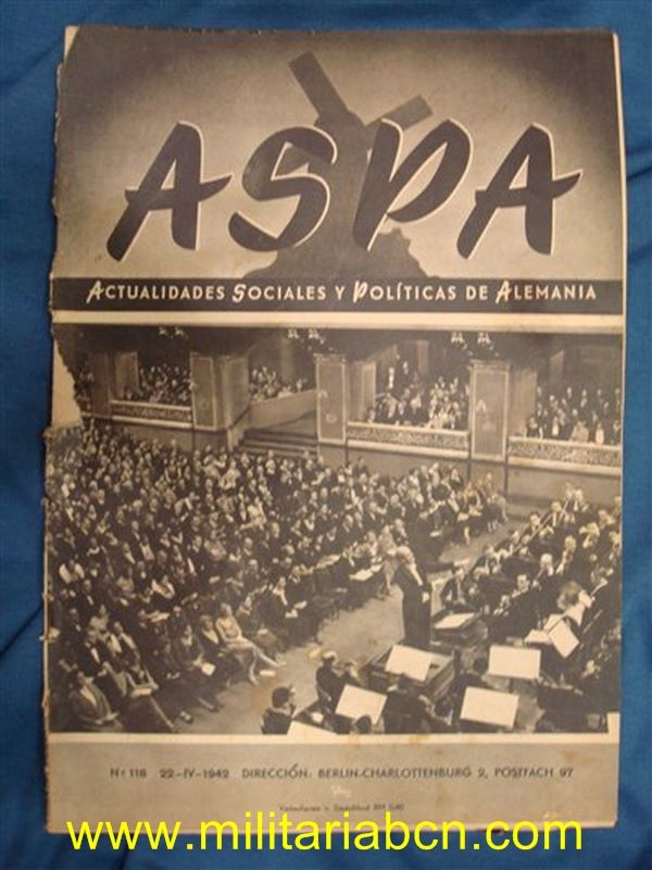 Aspa Revista de Actualidades Semanales de Prensa Alemana.nº 116. IV 1942.