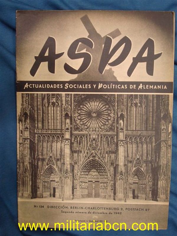 Aspa Revista de Actualidades Semanales de Prensa Alemana. nº 134. XII 1942.