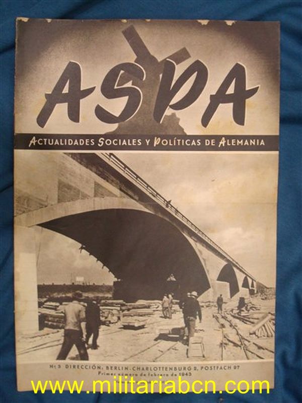 Aspa Revista de Actualidades Semanales de Prensa Alemana.  nº 3. Febrero 1943.