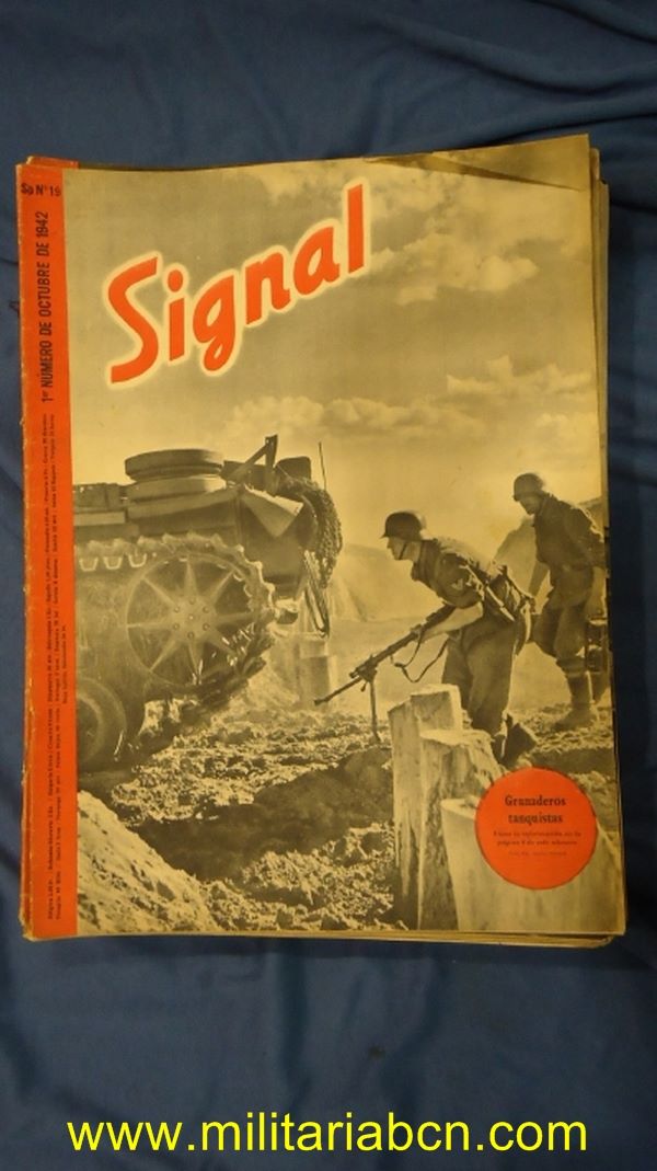 Alemania. III Reich. 2ª Guerra Mundial. Revista Signal. Texto en castellano. Nº 19. Octubre 1942.