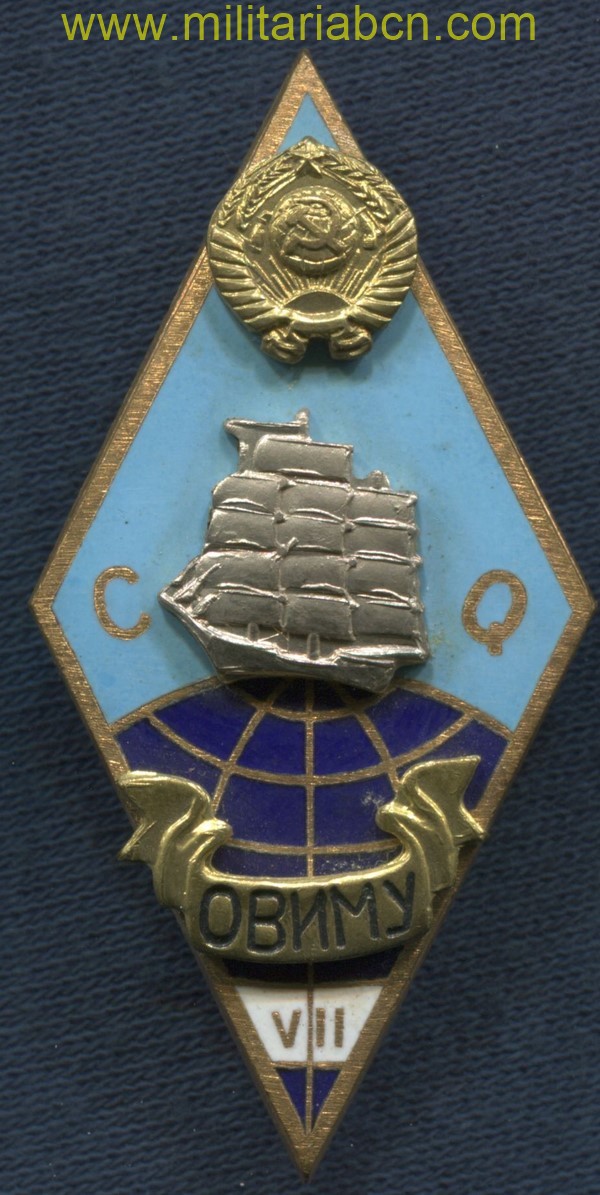 URSS. Insignia de la Academia de Ingenieros de la Flota Mercante de Odesa.