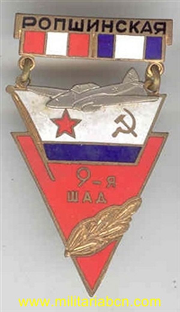URSS Unión Soviética. Insignia esmaltada. Aviación 9