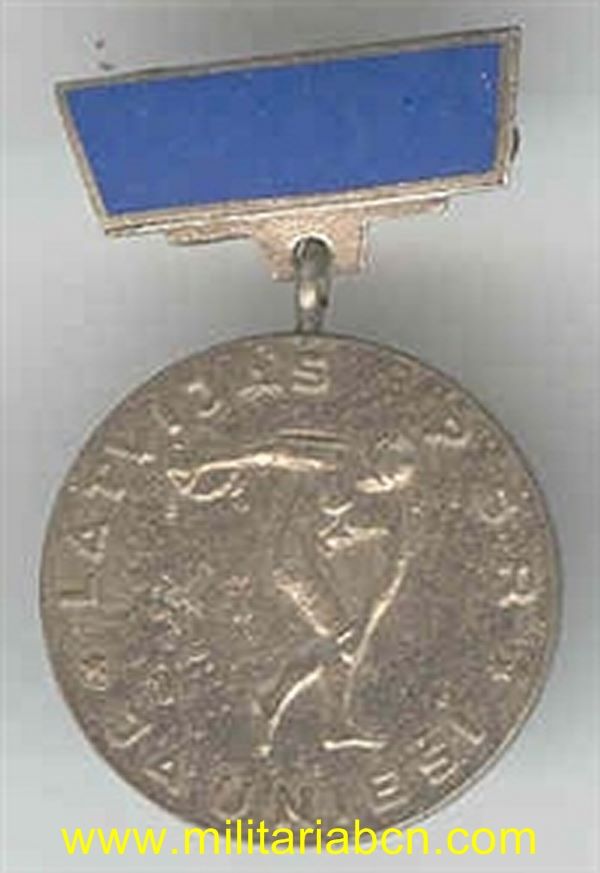 URSS Unión Soviética. Insignia esmaltada. Deportiva de lanzamiento de disco. Azul I