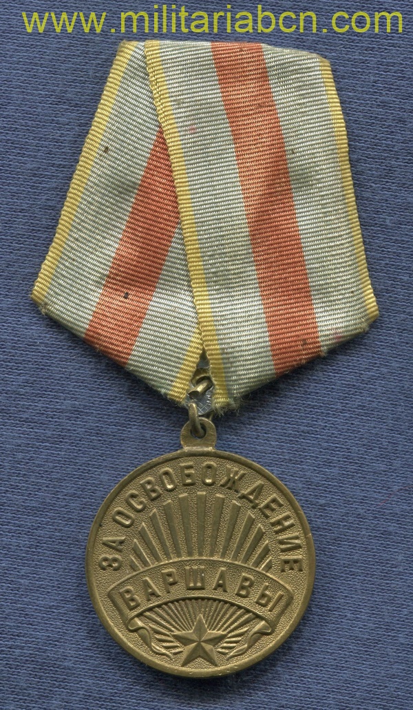 URSS. Unión Soviética. Medalla de la Liberación de Varsovia.  Variante 2.