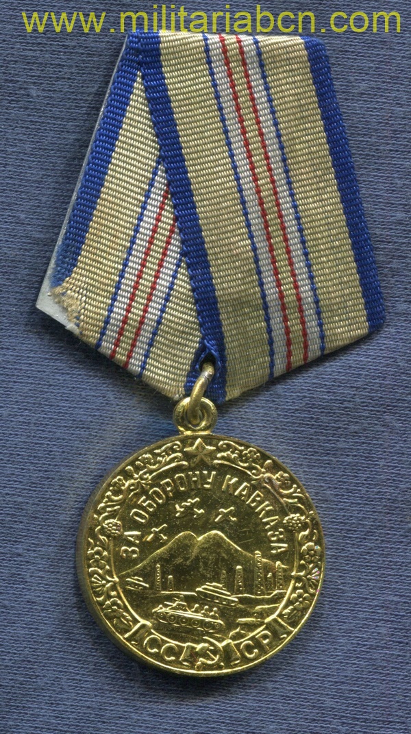 URSS. UNION SOVIETICA.  Medalla por la Defensa del Cáucaso. Variante 3.