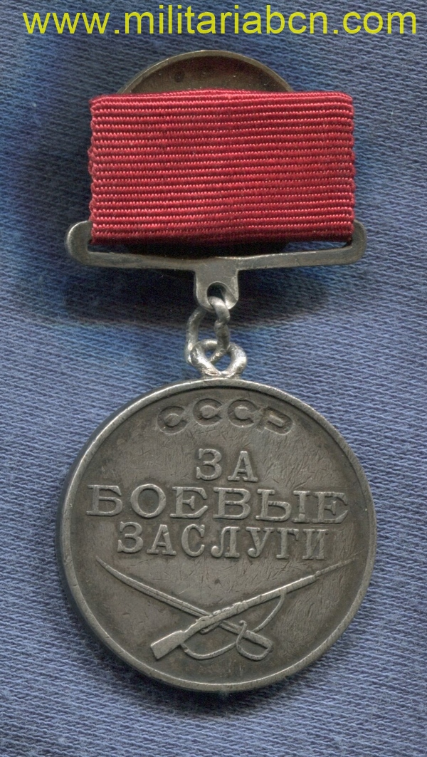 URSS Medalla al Mérito Militar. Segunda Guerra Mundial. Tipo 1. Variante 3. Nº 289185