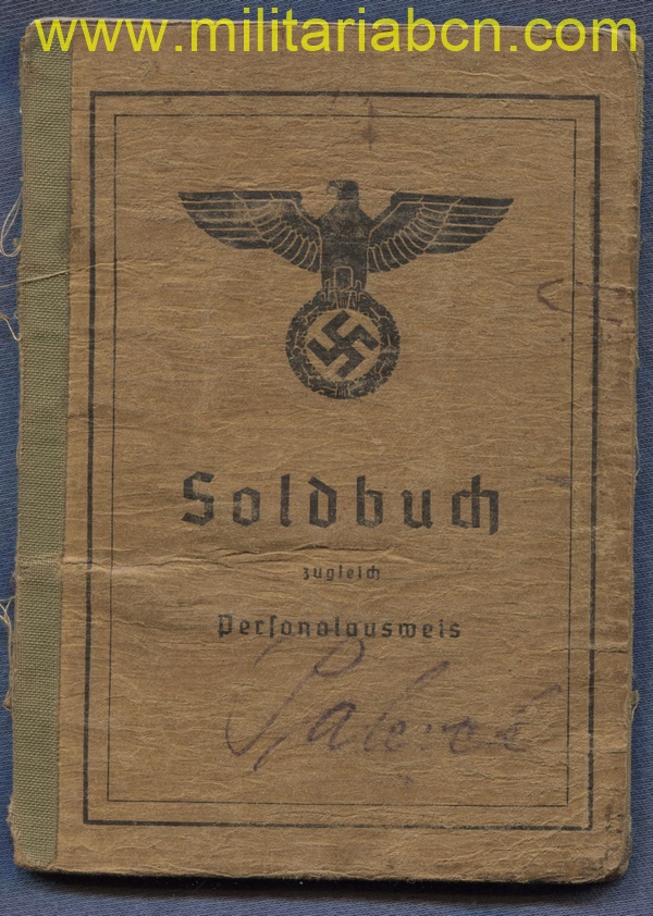 Soldbuch de la Wehrmacht. Febrero de 1944. III Sich. Btl. Lublin. Con fotografía