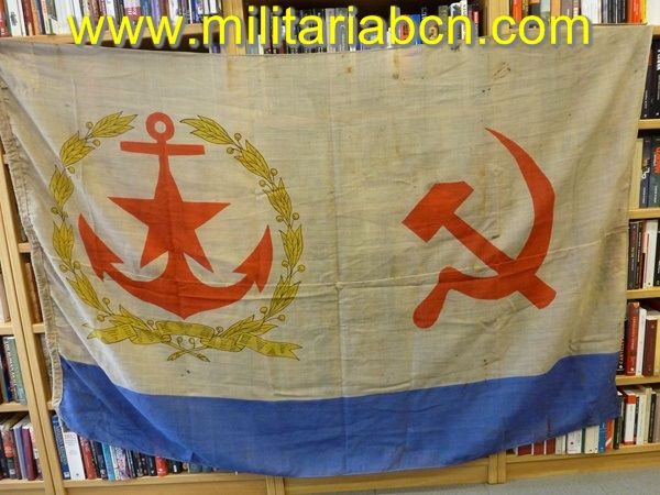 Bandera de Comandante del Estado Mayor de la Marina Soviética.  Marcada 1957.  130 x 210 cm.