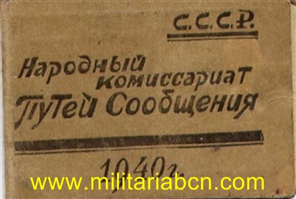 URSS Carnet político. Con fotografía. 1940