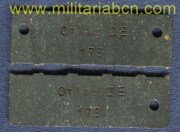 Alemania III Reich. Chapa de Identificación de prisionero de guerra del Oflag IIE, Neubrandenburg. M1