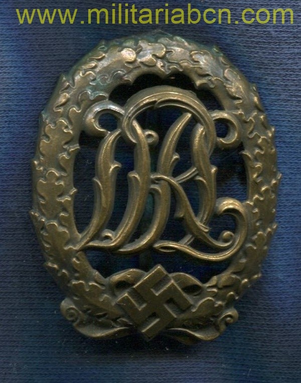 Alemania III Reich. Placa Título Deportivo Militar DRL. Bronce
